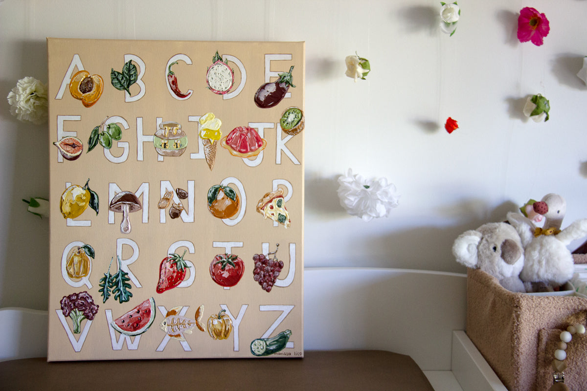 Alfabeto Kids alphabet poster Italian painting by Marissa Lico