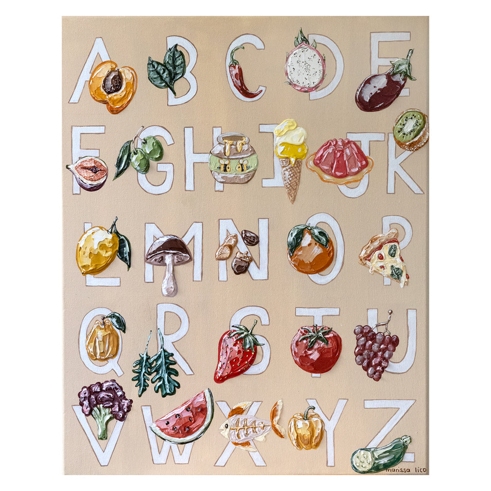 Alfabeto Kids alphabet poster painting by Marissa Lico