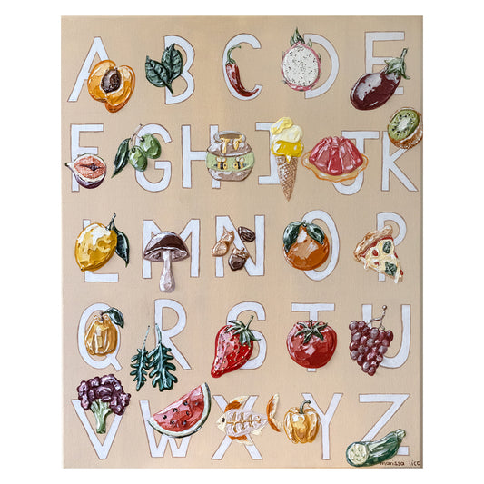 Alfabeto Kids alphabet poster painting by Marissa Lico