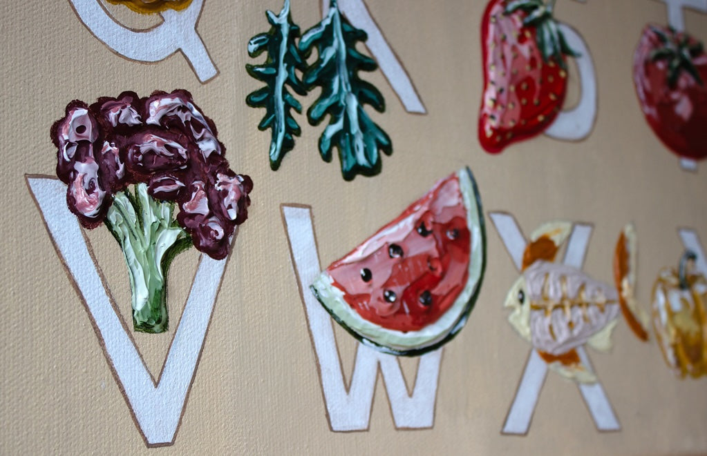 Alfabeto fine art print by marissa lico. Close up of details.