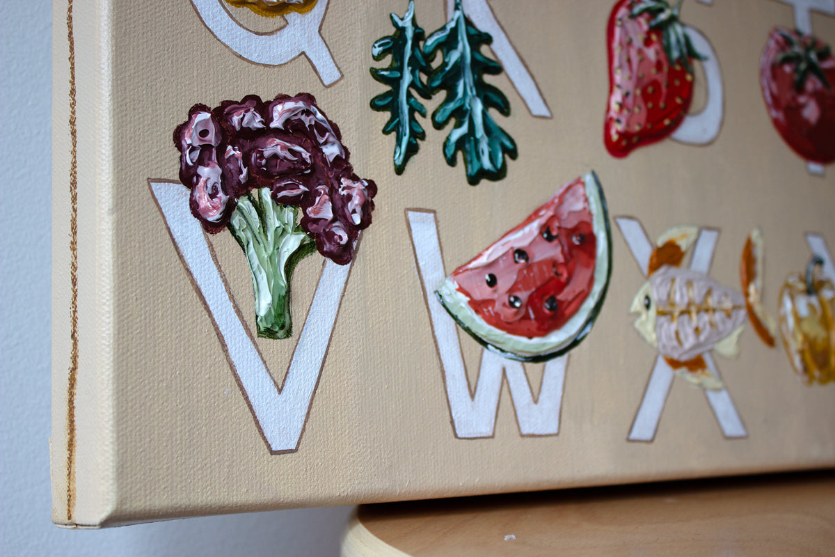Alfabeto Kids poster food alphabet painting by Marissa Lico