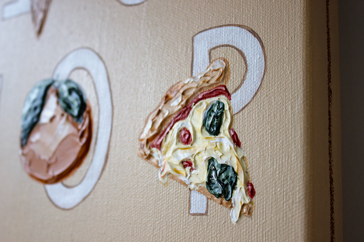 Alfabeto Kids alphabet poster painting by artist Marissa Lico