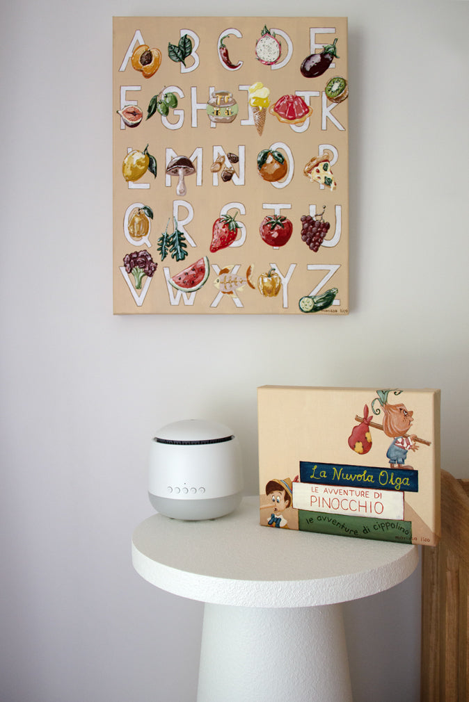 Alfabeto Kids alphabet food poster painting by Marissa Lico