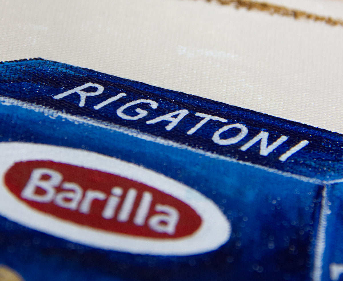 Barilla fine art print by marissa lico. Close up of pasta box