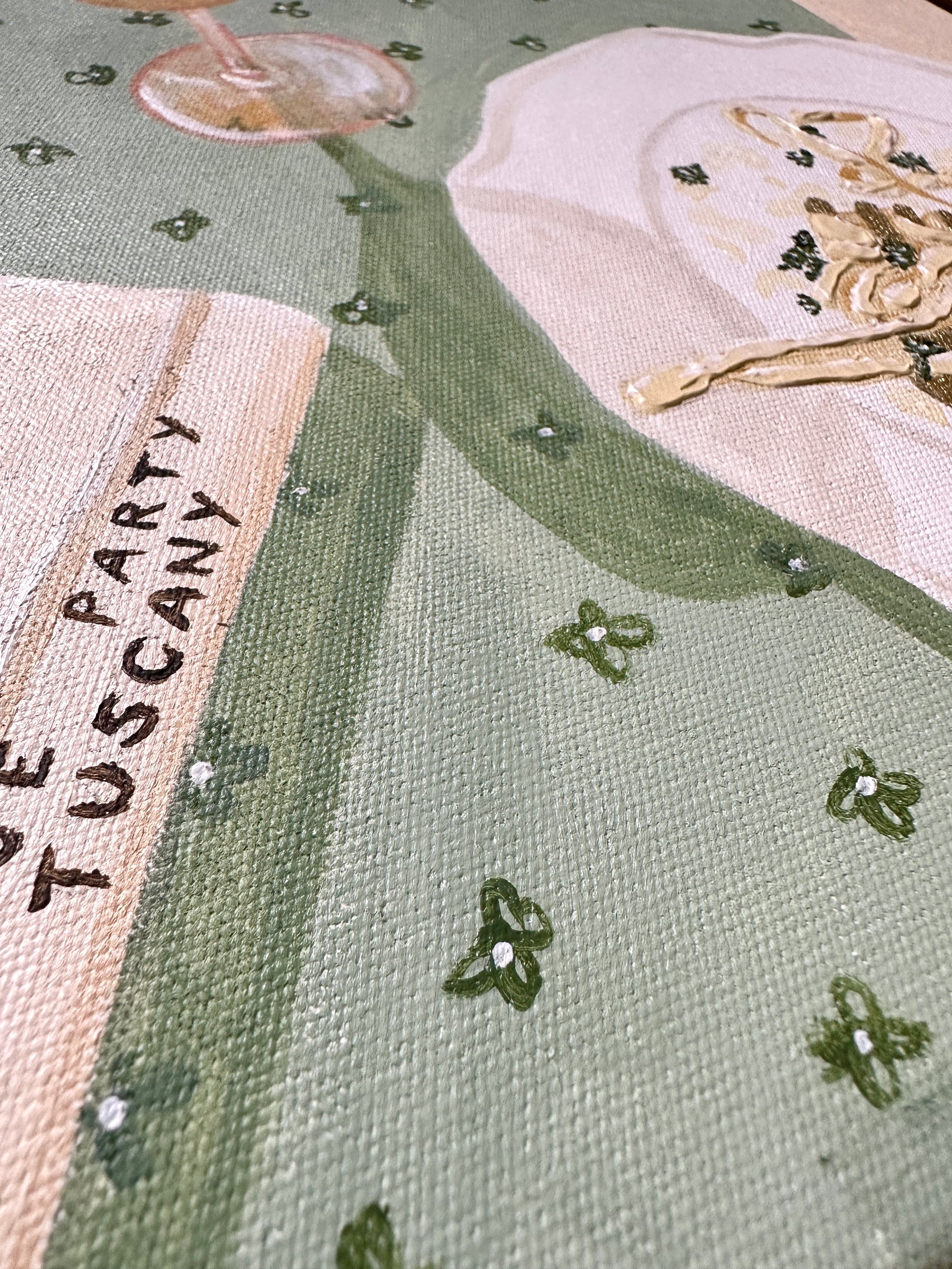 Domenica original painting by Marissa Lico. Close up.