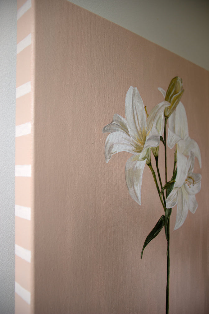 Fiori painting of white lily flower by artist Marissa Lico