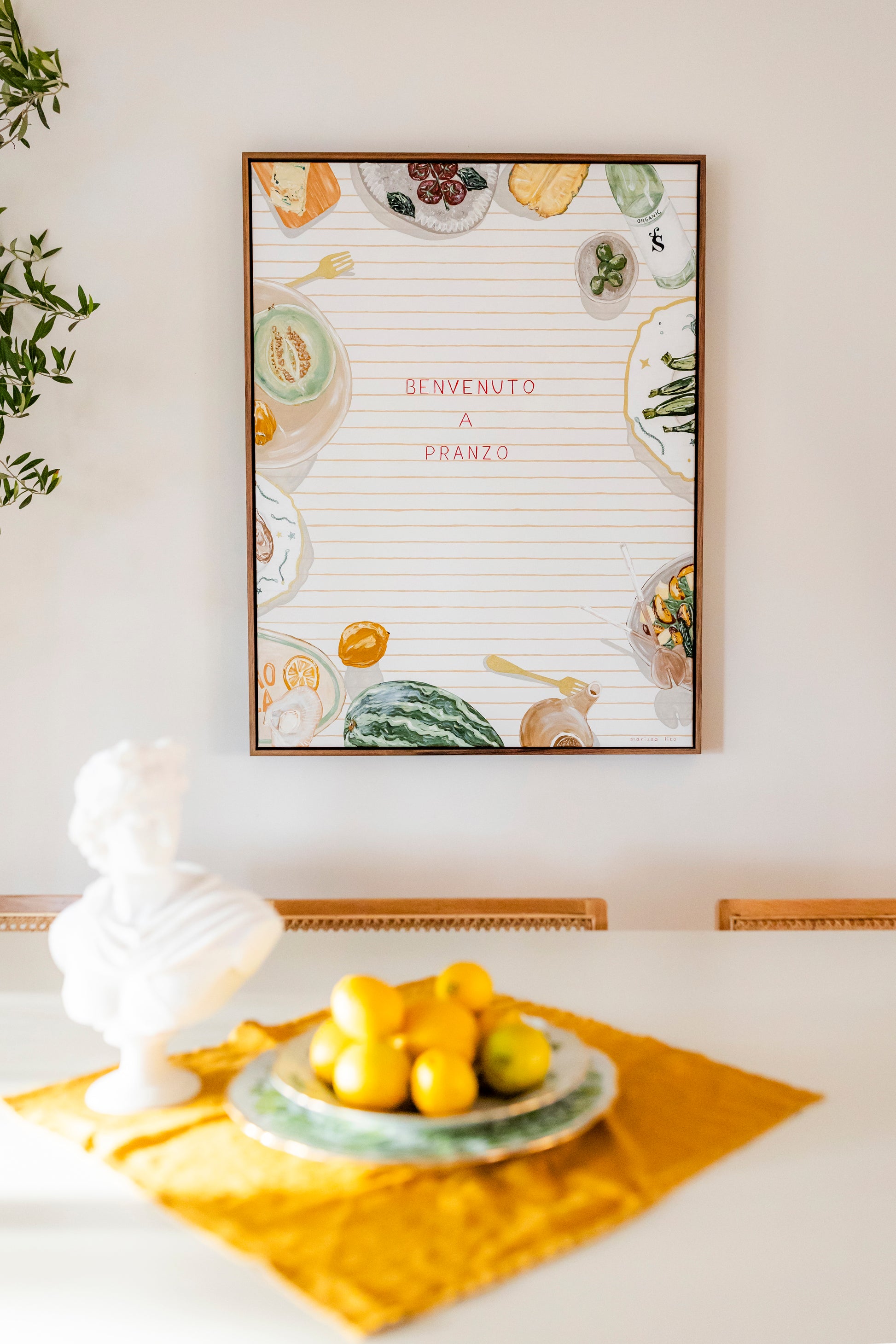 Benvenuto a Pranzo Italian Painting of lunch tablescape by Marissa Lico