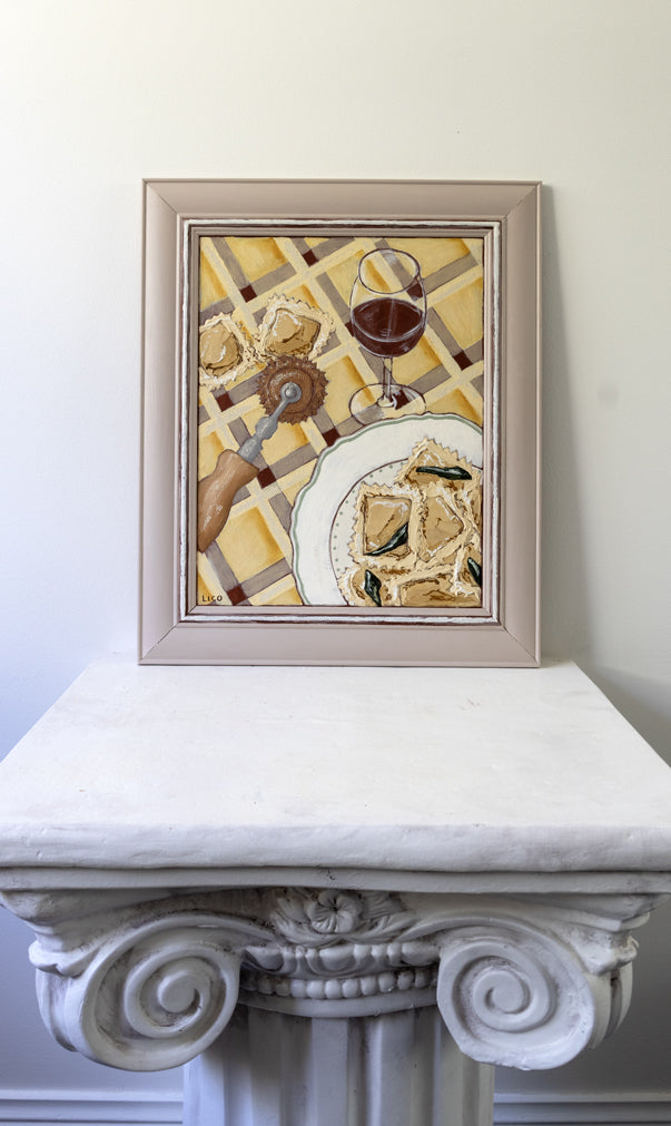 Ravioli for one original painting by artist Marissa Lico