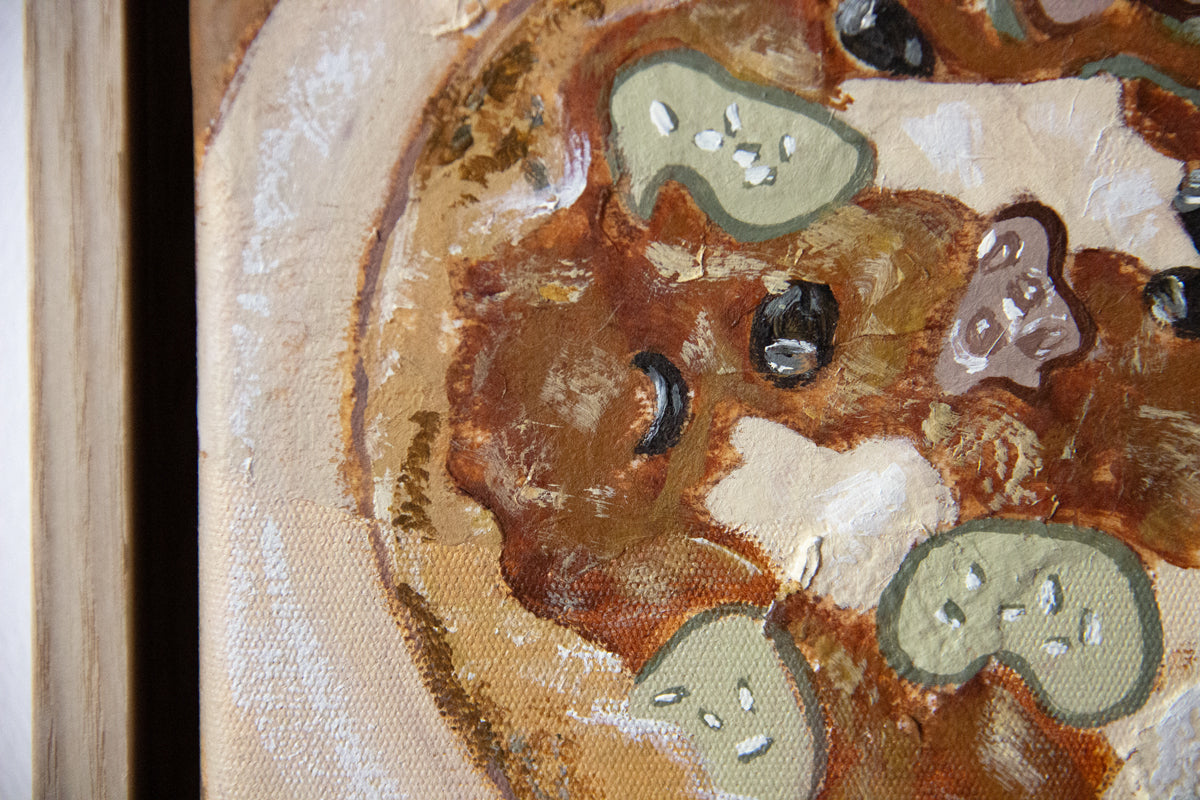 When In Italy close up of pizza painting by Marissa Lico