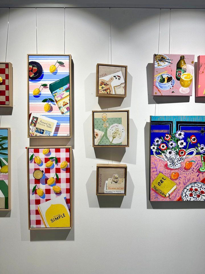 Domenica original painting by Marissa Lico. Linguine hanging at the Toowoomba Gallery.