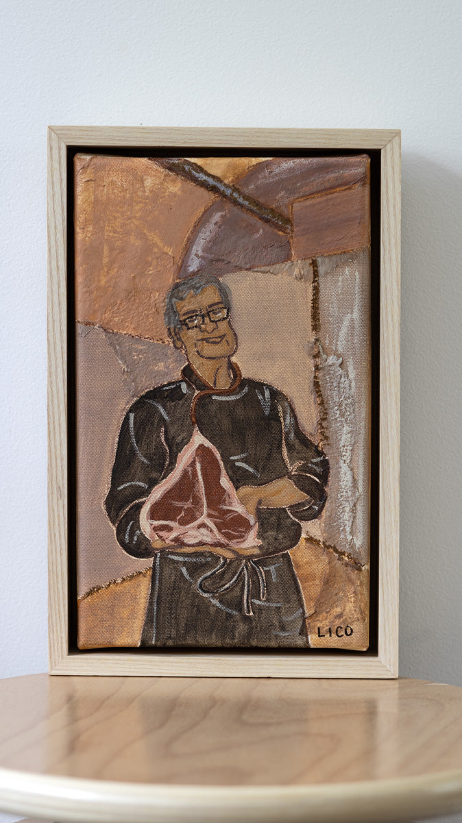 Florentine Steak framed painting of bistecca Fiorentina in florence italy by artist Marissa Lico