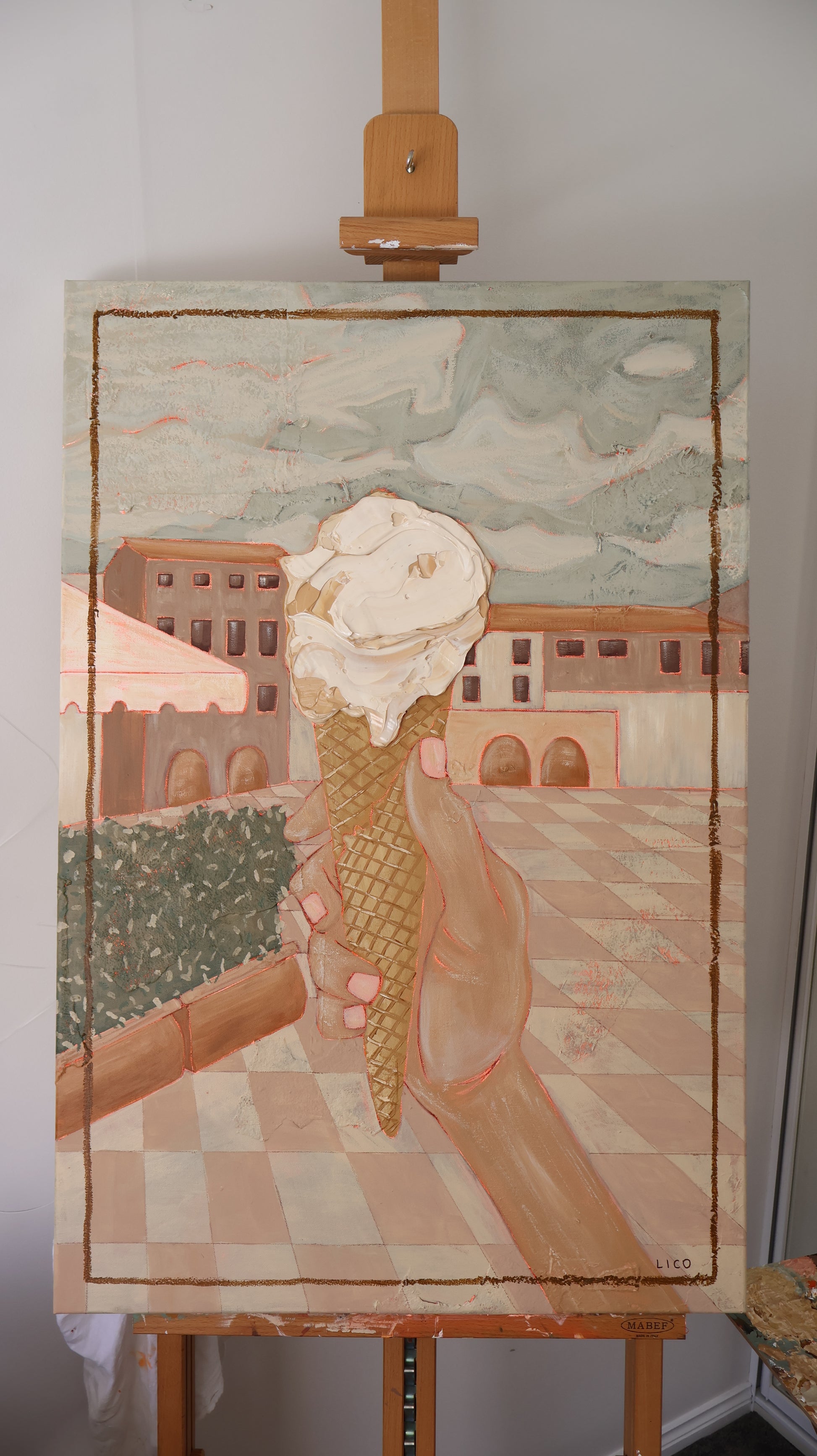 Gelati in Chianti Italian painting of gelato by Marissa Lico
