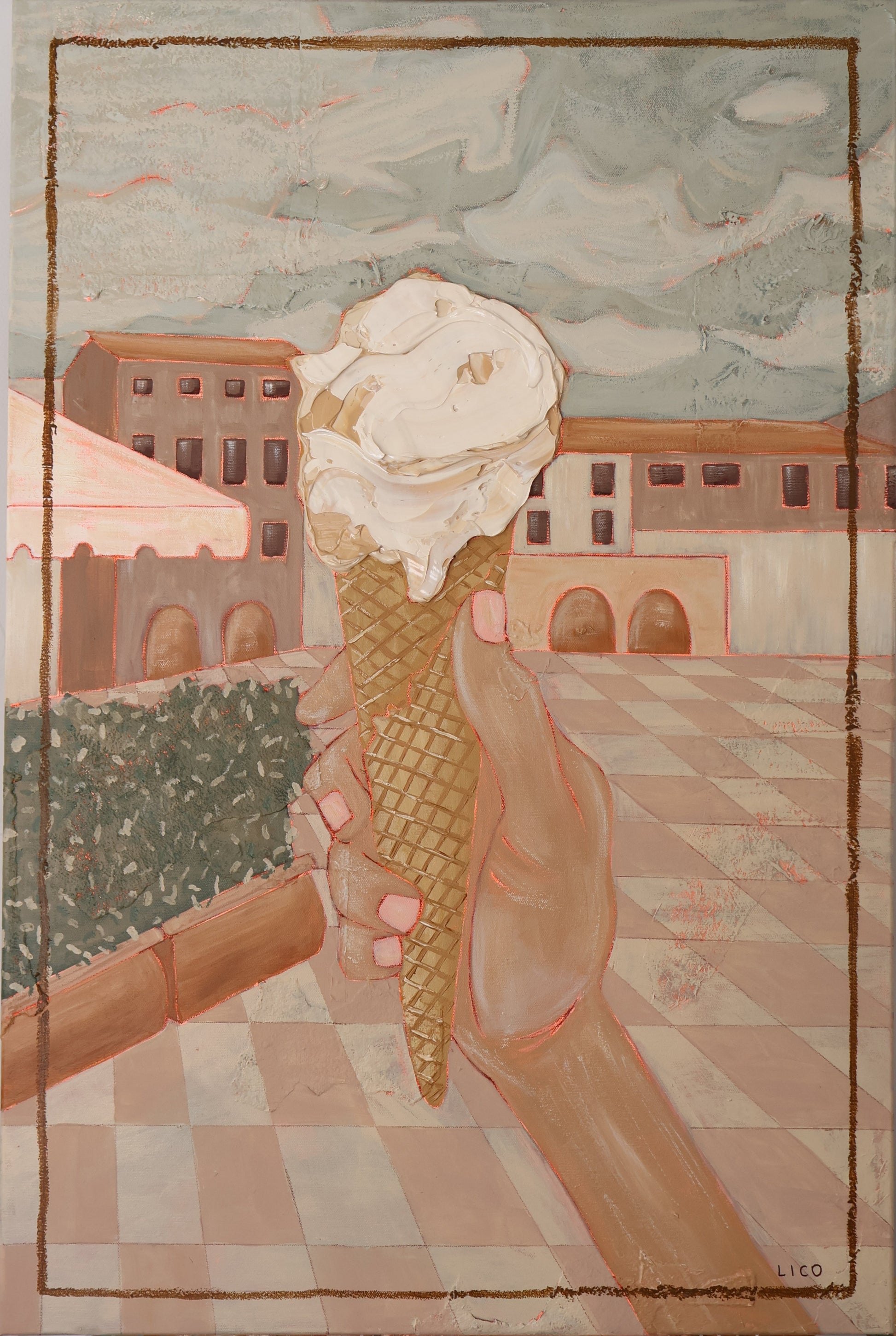 Gelati in Chianti artwork of gelato Italian painting by Marissa Lico