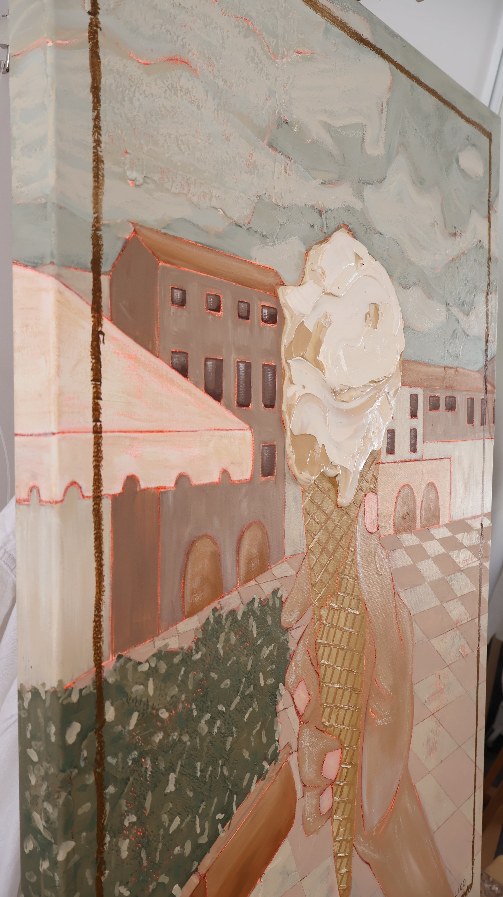 Gelati in Chianti painting of gelato texture artwork by Marissa Lico