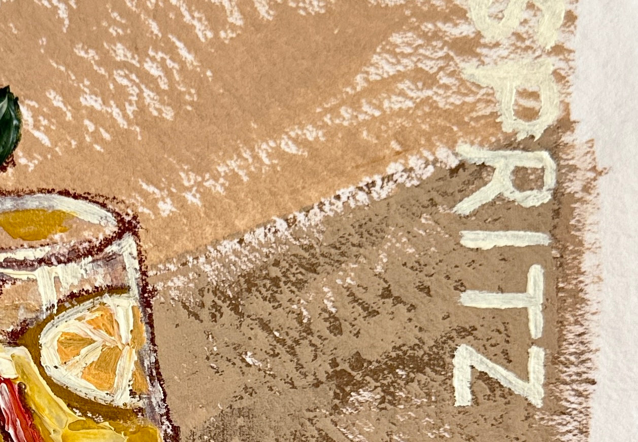 limoncello spritz original work on paper by marissa lico