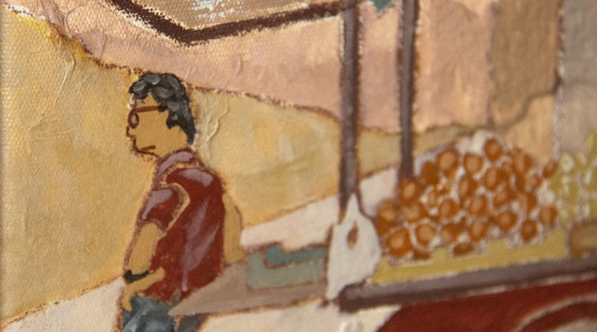 Mario's Fruit Fine Art Print by Marissa Lico. texture of painting by Lico.