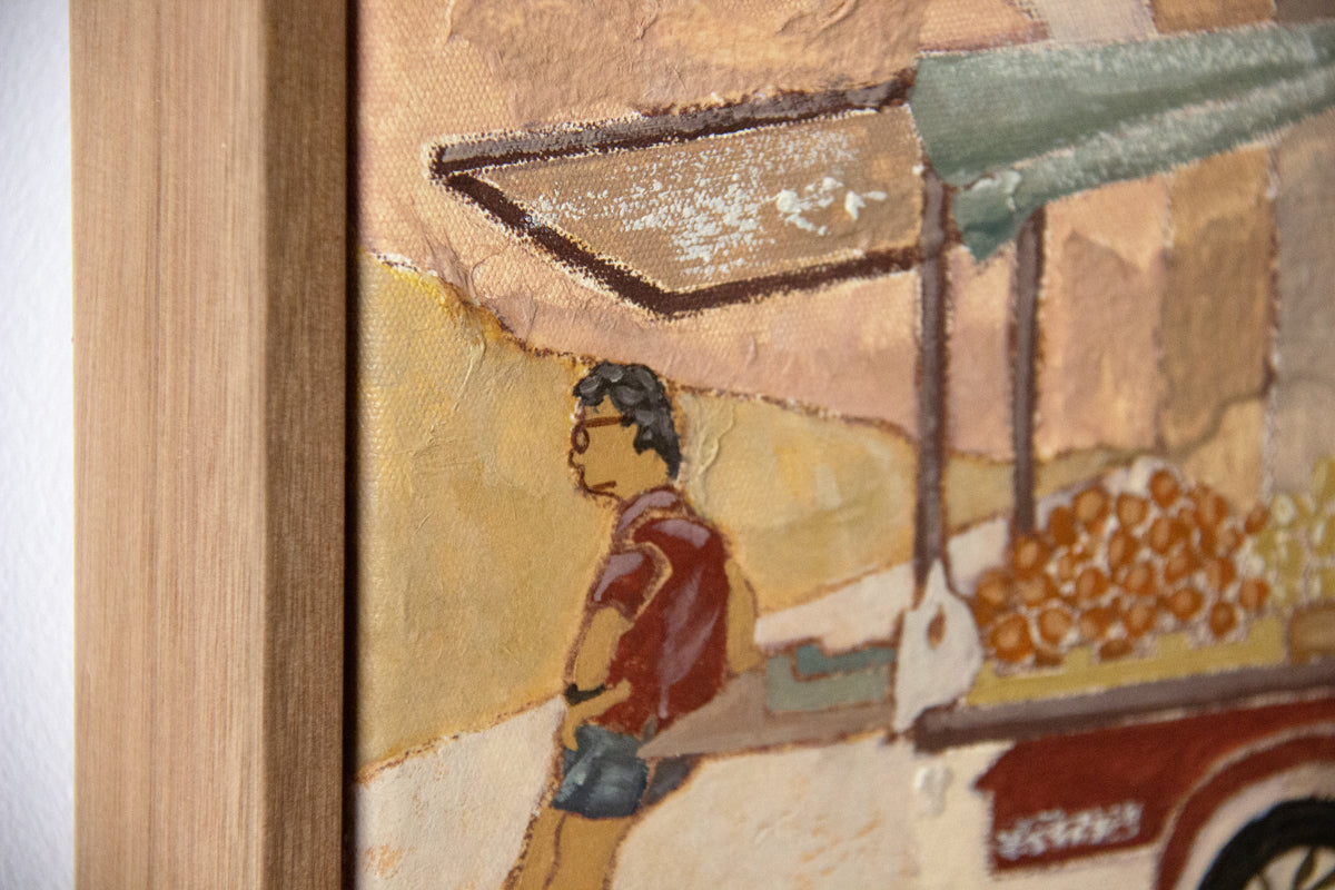 Mario's Fruit Italian painting of fruit truck in Sicily by artist Marissa Lico