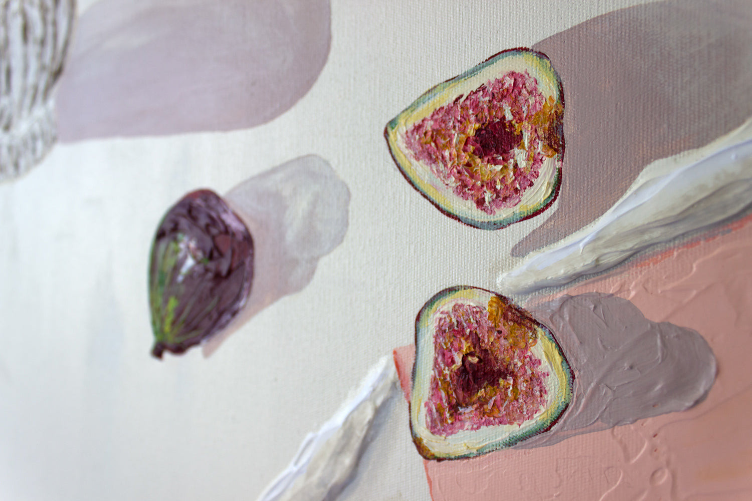 Toscana original painting by Marissa Lico. Artistic depiction of figs on a textured surface