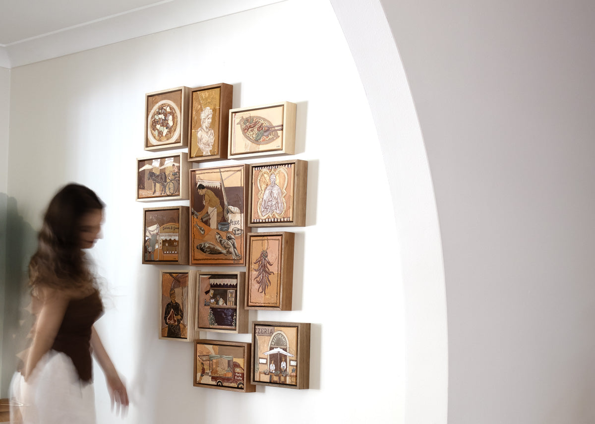 Pizzeria framed textured painting of pizza by Marissa Lico