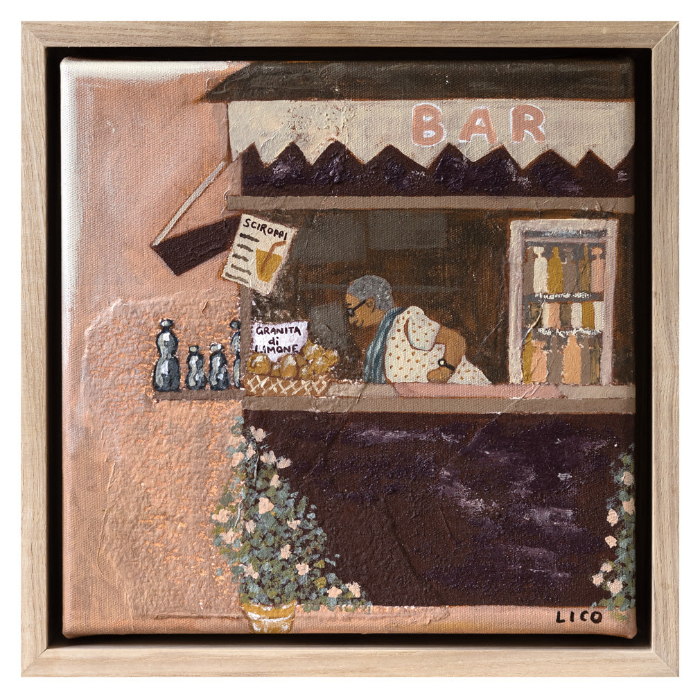 Nonna's Bar Italian framed painting by Marissa Lico