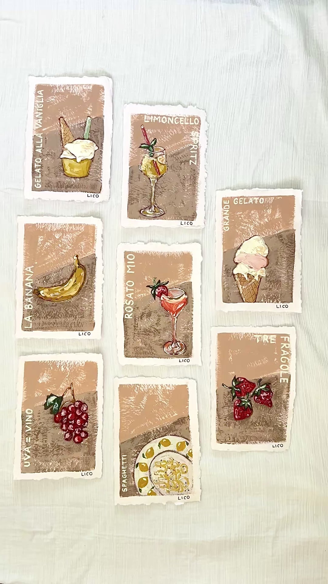 Rosato Mio Italian painting of rose wine cocktail by Marissa Lico