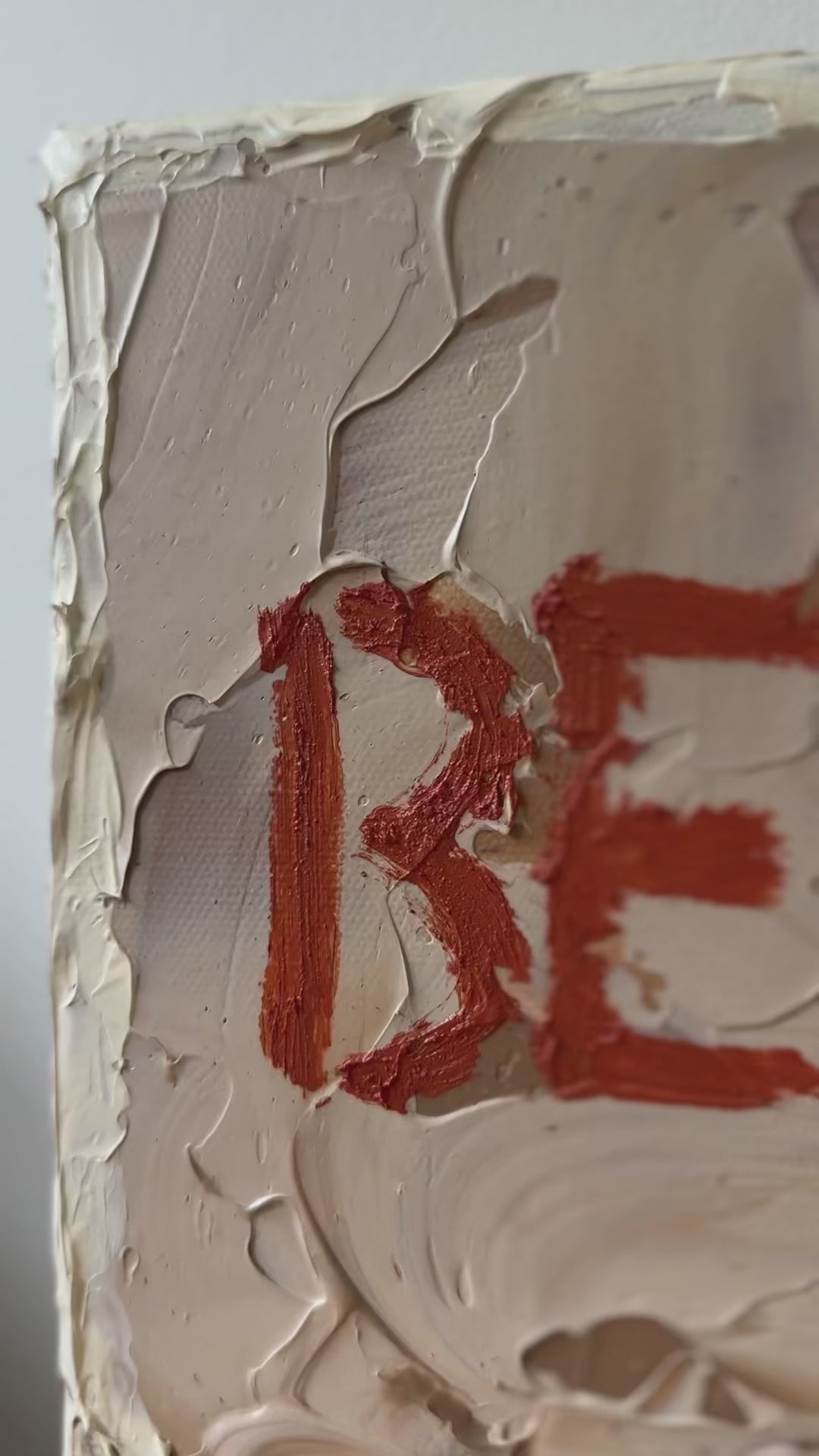 Bella original painting by Marissa Lico. Video of texture painting details of Bella text in Italian.