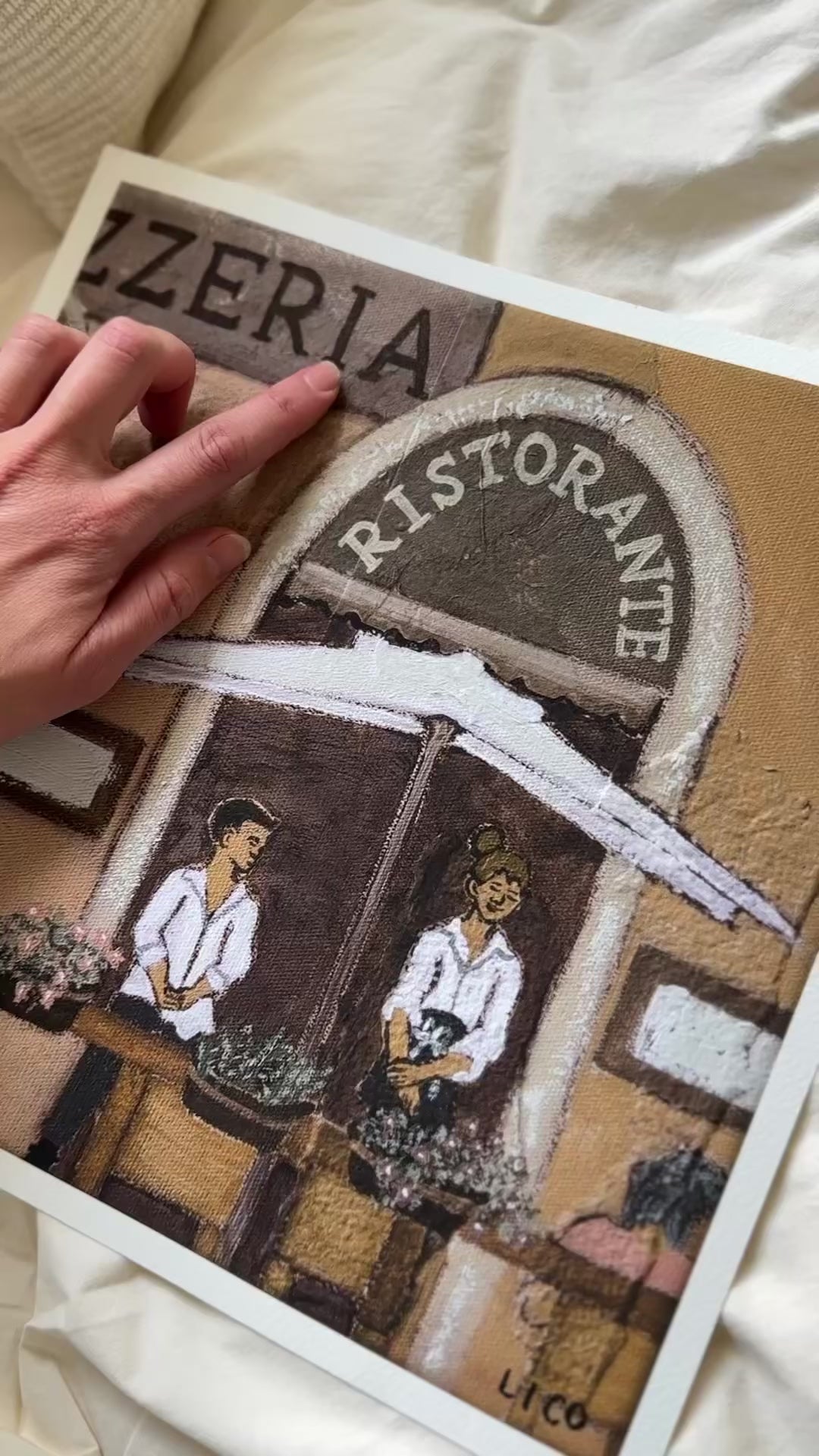 pizzeria by Marissa lico, textured fine art print.