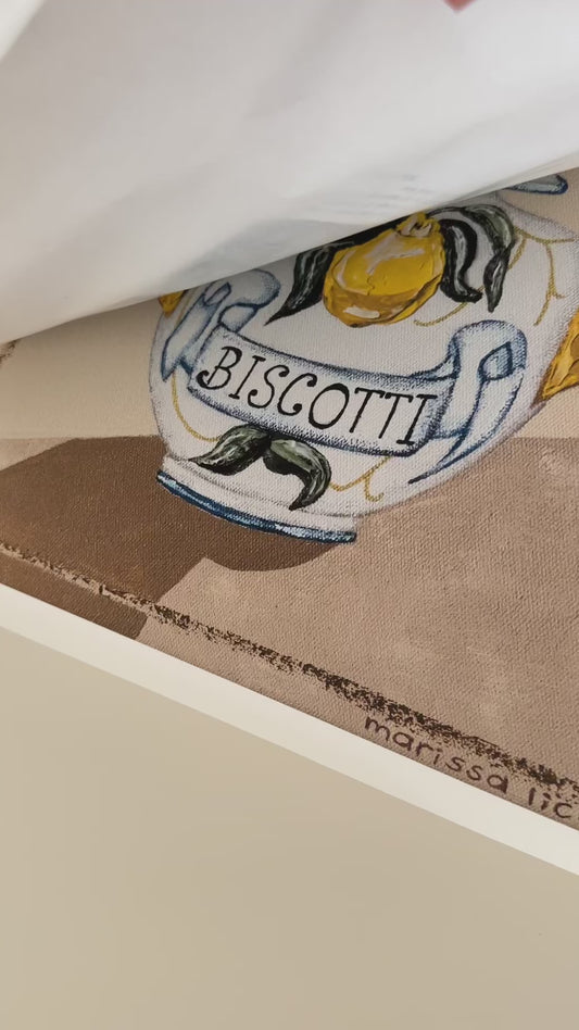 Biscotti fine art print by Marissa Lico. Video of texture details.
