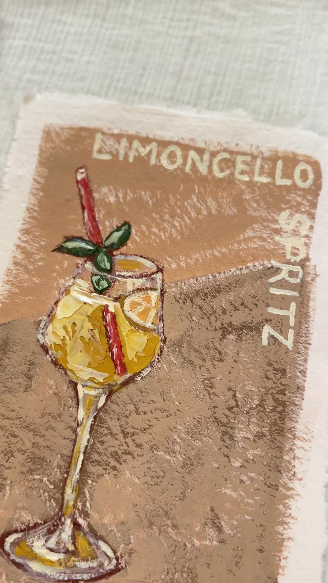Limoncello Spritz Italian artwork of cocktail limoncello by Marissa Lico