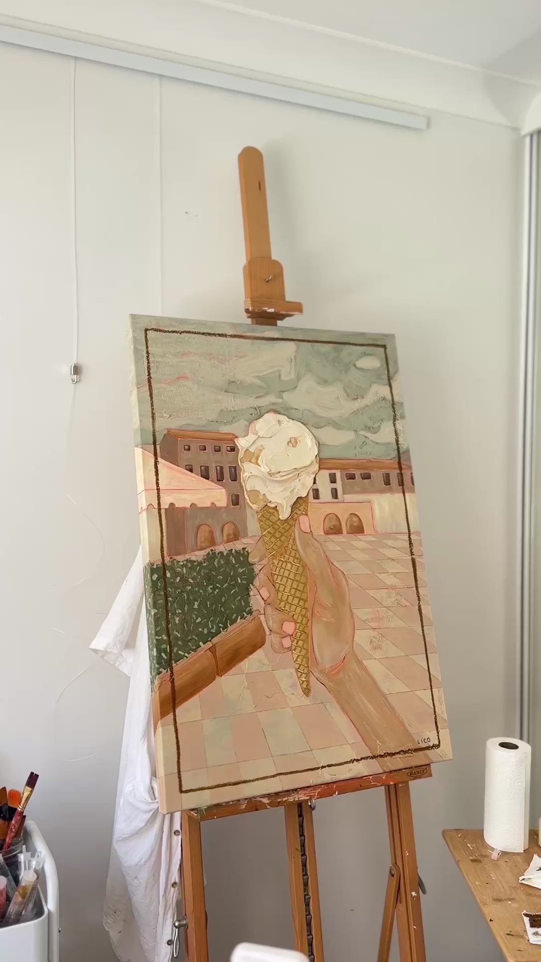 Gelati in Chianti painting of gelato by Marissa Lico video artist studio