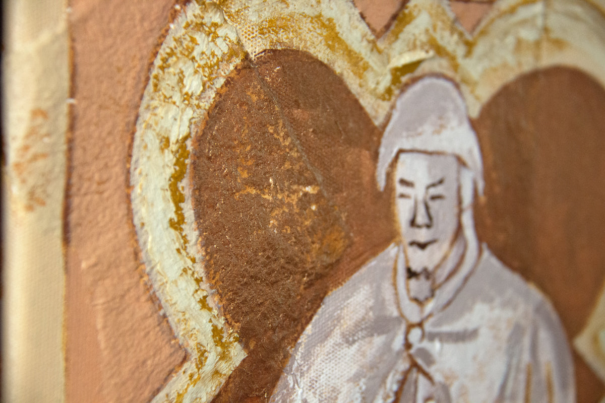 Andrea Sculpture Framed painting close up by artist Marissa Lico