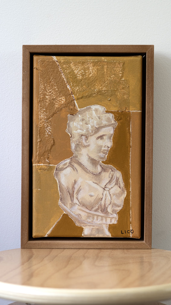 Roman Sculpture framed painting by artist Marissa Lico