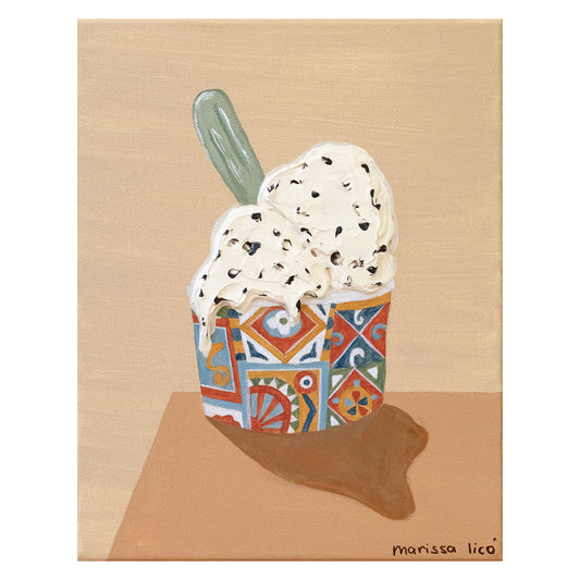Gelato Sicilia Italian painting of gelato by Marissa Lico
