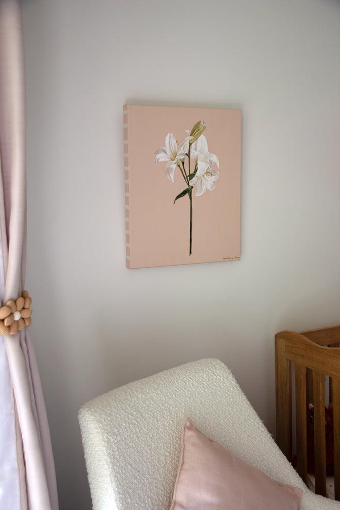 Fiori Italian painting of white lily flower by Marissa Lico