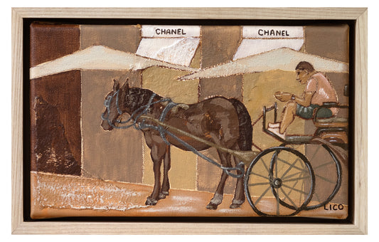 horse and Chanel framed painting horse in Florence by Marissa Lico
