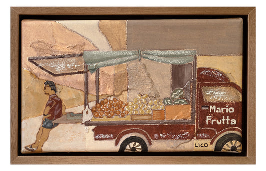 Mario's Fruit Italian painting of fruit truck in Sicily by Marissa Lico