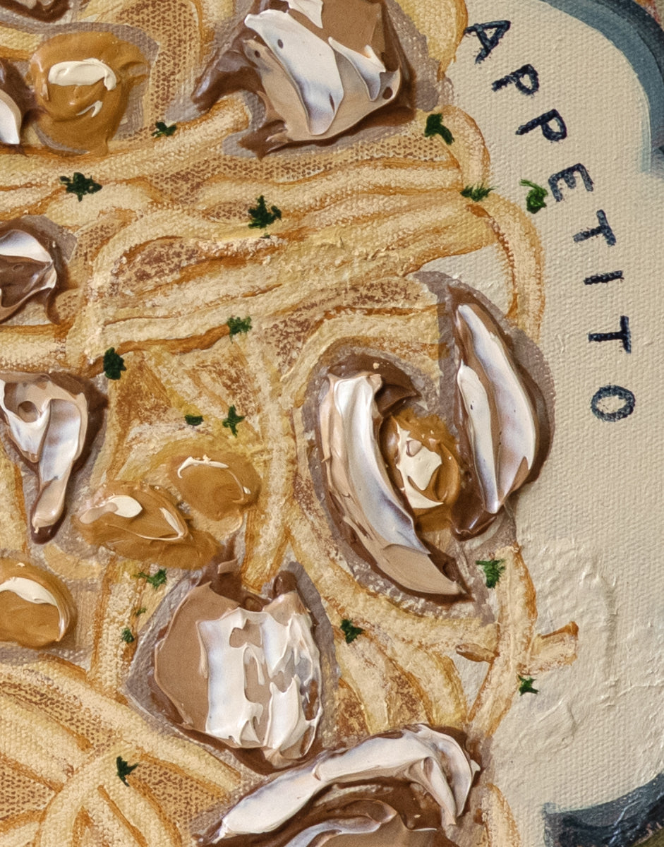 pasta by the sea original painting by marissa lico spaghetti vongole