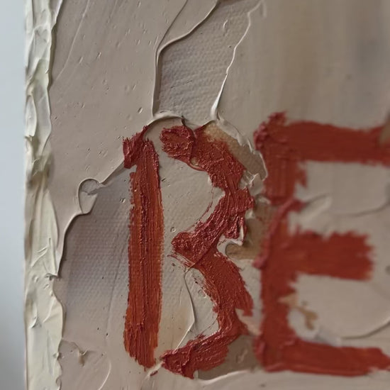 Bella original painting by Marissa Lico. Video of texture painting details of Bella text in Italian.