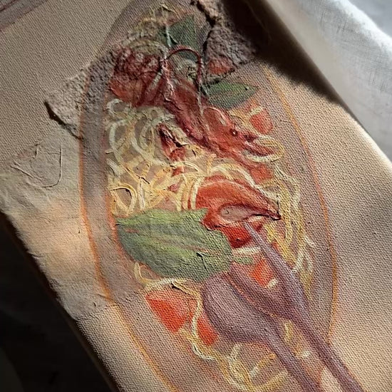 Lobster Linguine by Marissa Lico video of texture in the original framed painting