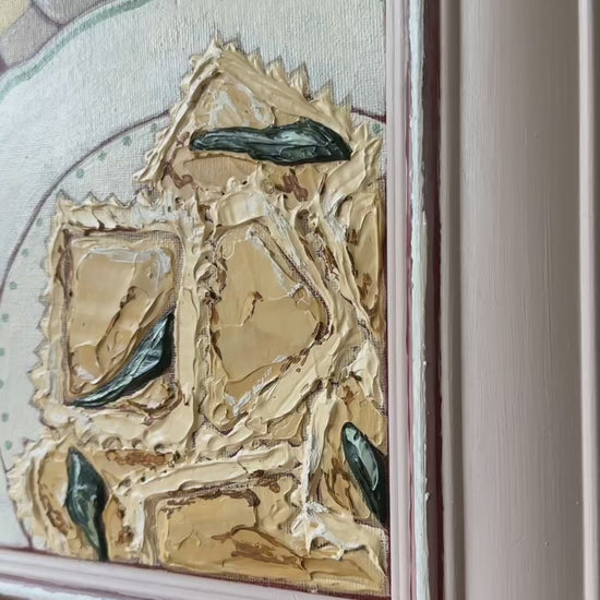 Ravioli for one original artwork by Marissa Lico. Video of texture details in the ravioli pasta.