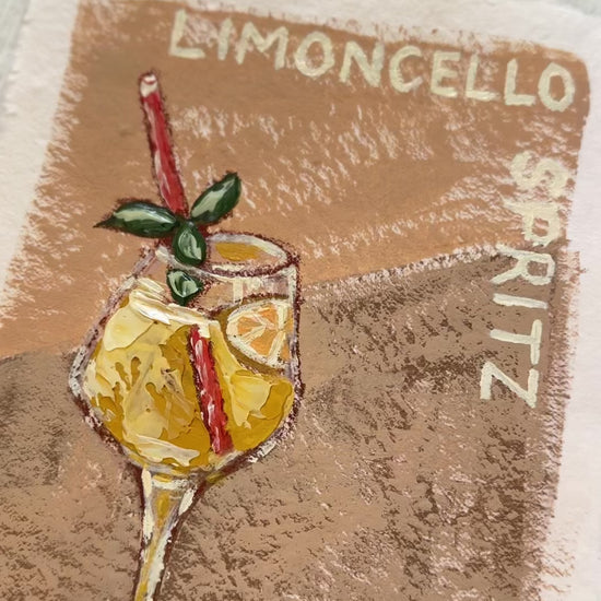Limoncello Spritz Italian artwork of cocktail limoncello by Marissa Lico