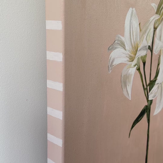 Fiori original painting by Marissa Lico Video of white lily flower details.