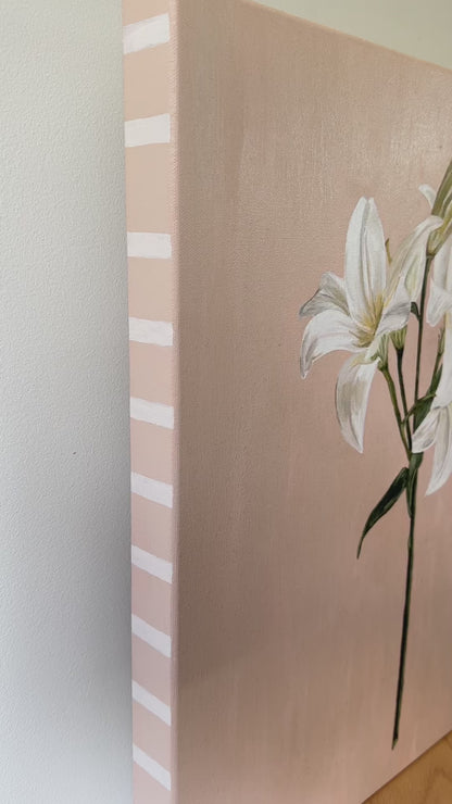 Fiori original painting by Marissa Lico Video of white lily flower details.
