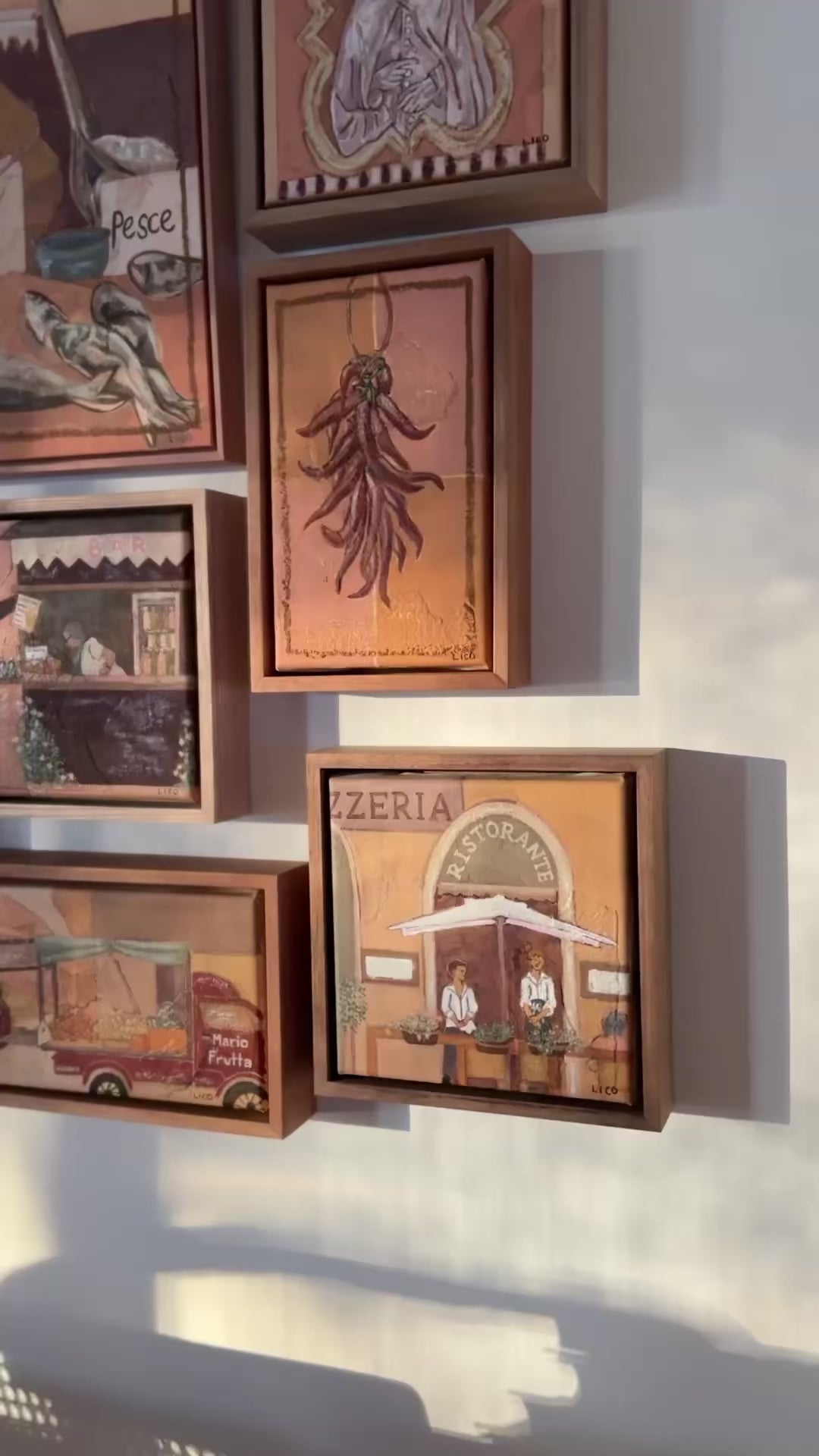 Nonna's Bar video of painting installation by artist Marissa Lico