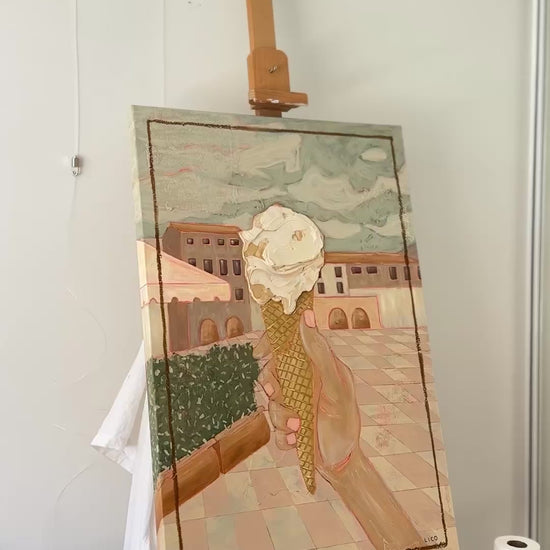 Gelati in Chianti painting of gelato by Marissa Lico video artist studio