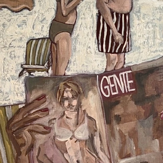 Video of Gente fine art print by Marissa Lico - Italian summer nostalgia in warm, textural acrylic, from creation to finished artwork