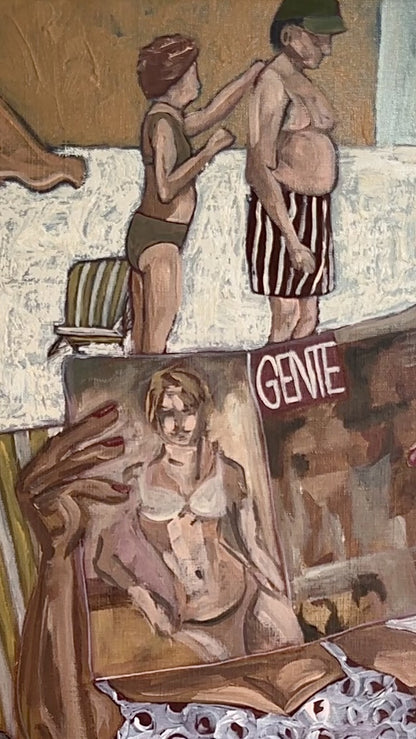 Video of Gente fine art print by Marissa Lico - Italian summer nostalgia in warm, textural acrylic, from creation to finished artwork