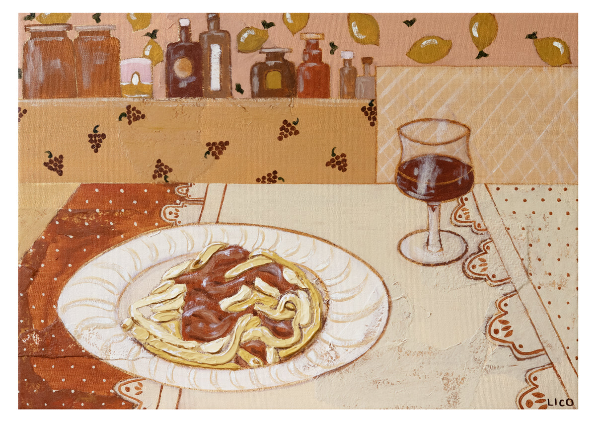 Pasta at Nonnas art print by Marissa Lico