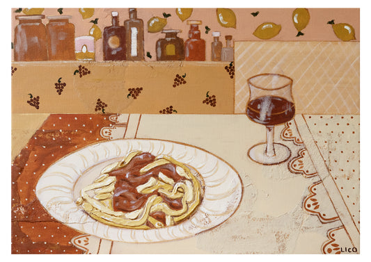 Pasta at Nonnas art print by Marissa Lico