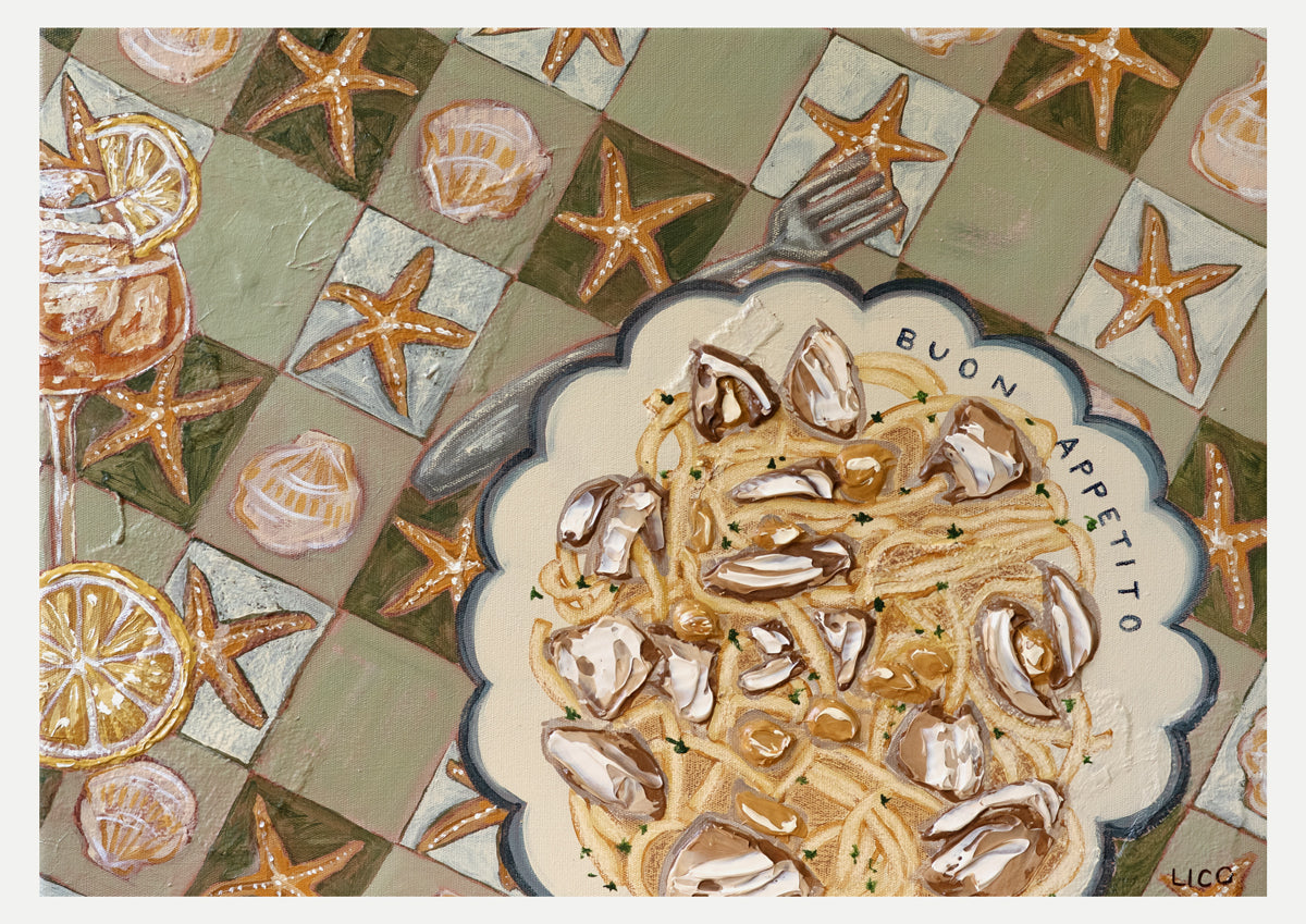 pasta by the sea art print by Marissa Lico